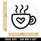 Steaming Hot Coffee Mug Cup with Heart Rubber Stamp for Stamping Crafting Planners